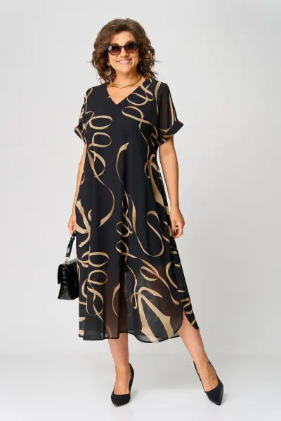 😎💃Novidades para o Verão💥[S-5XL]Vestido de Chiffon Plus Size | Confortável e Respirável