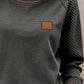 Sweatshirt casual para mulher com blocos de cores