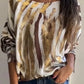 Blusa casual de mulher de gola redonda