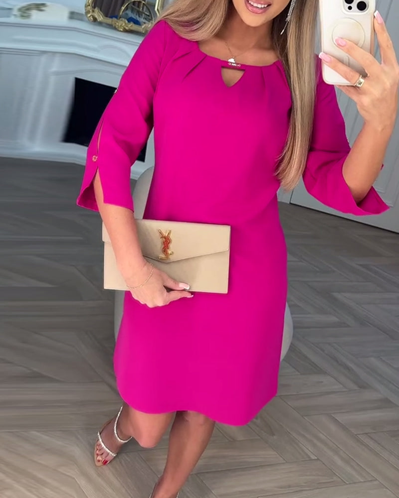 Vestido elegante de cor sólida