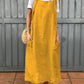 Vestido de mulher em algodão e linho com alça ajustável e bolso
