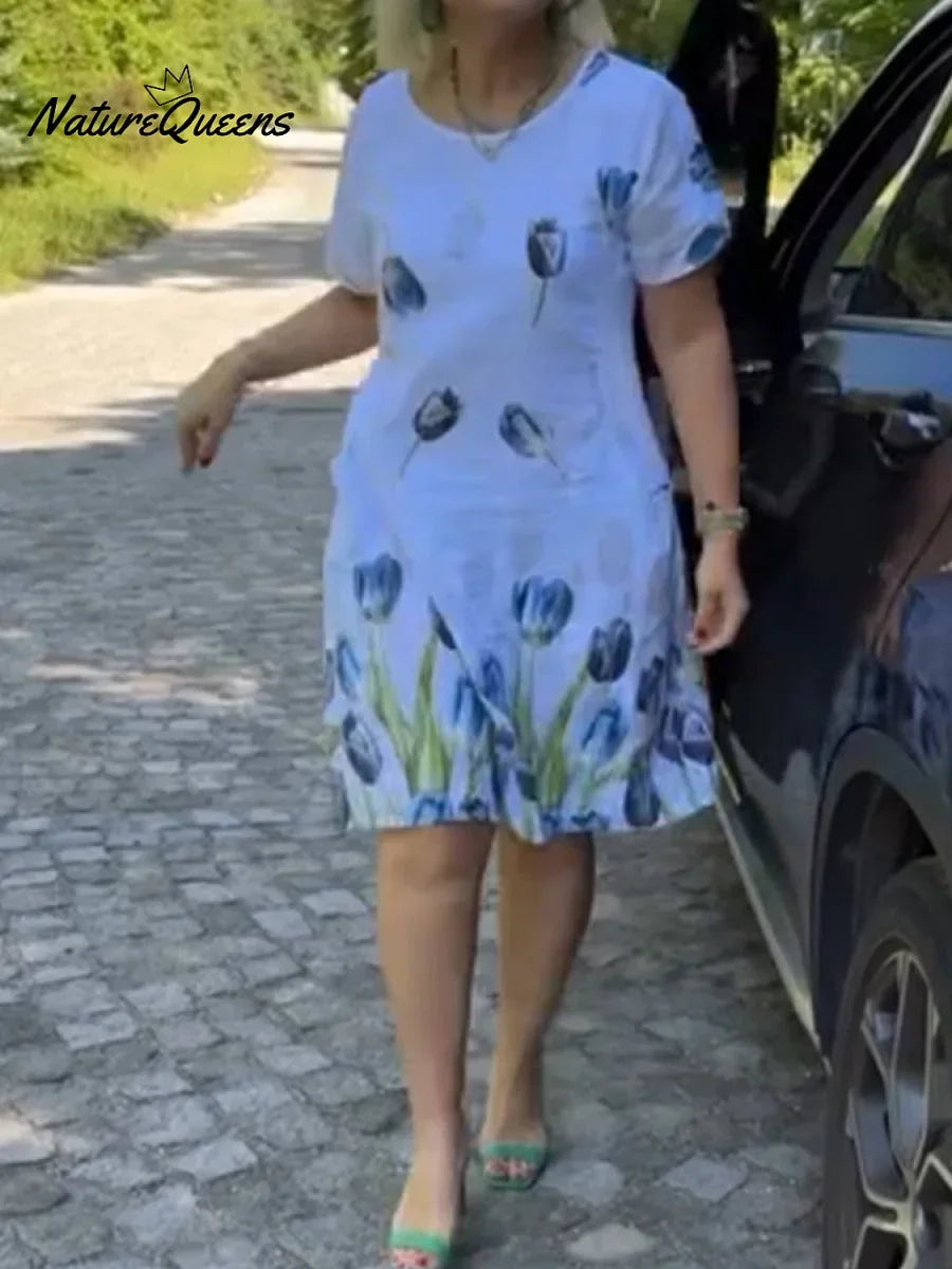 Vestido de menina com estampado floral