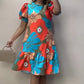 Vestido de verão elegante para mulher com mangas abalonadas, solto e confortável
