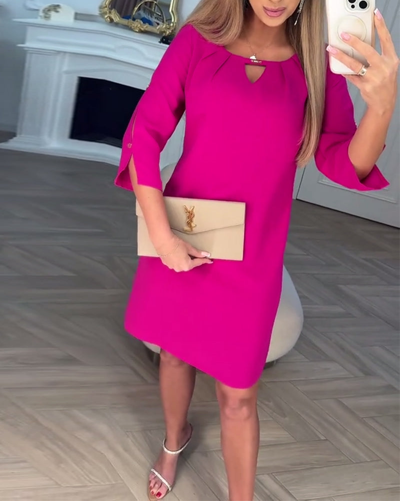 Vestido elegante de cor sólida