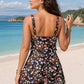 Conjunto de tankini com estampado floral e efeito redutor de medidas na barriga