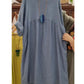 Vestido de mulher em algodão e linho com bolso solto
