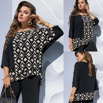 【Tamanhos S-5XL】❤️Nova camisa de gola redonda elegante para mulher, modelo 2026