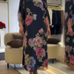 Vestido estampado em seda gelo estilo étnico