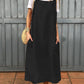 Vestido de mulher em algodão e linho com alça ajustável e bolso