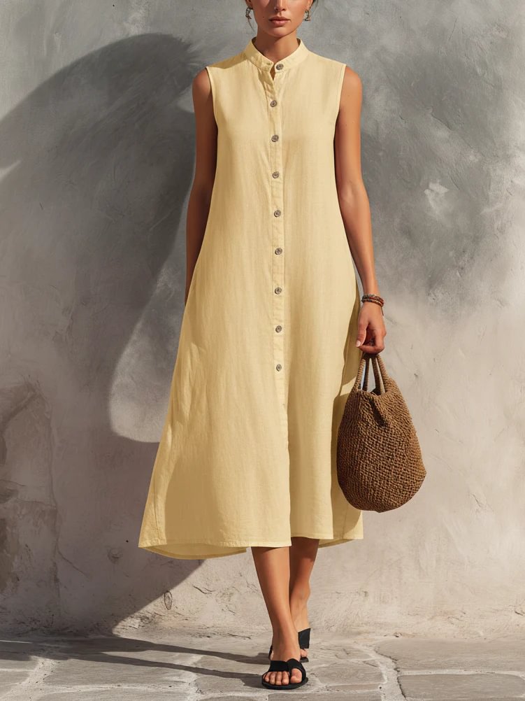 Vestido feminino simples sem mangas