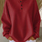 Sweatshirt casual para mulher com gola waffle