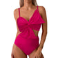 Conjunto de biquíni para menina com cintura alta e laço