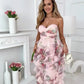 🌸🌸🌸Vestido curto com alças e corte em camadas, estilo bolo floral