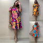 Vestido de verão elegante para mulher com mangas abalonadas, solto e confortável