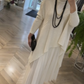Vestido de tule tricotado com várias camadas e patchwork