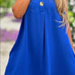 [S-2XL] 💖Vestido liso sem mangas com decote em V e botões decorativos