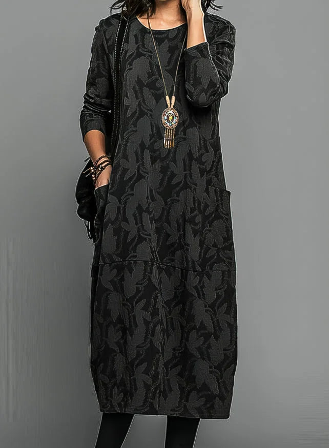 Elegant long-sleeved winter dress for women