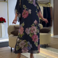 Vestido estampado em seda gelo estilo étnico