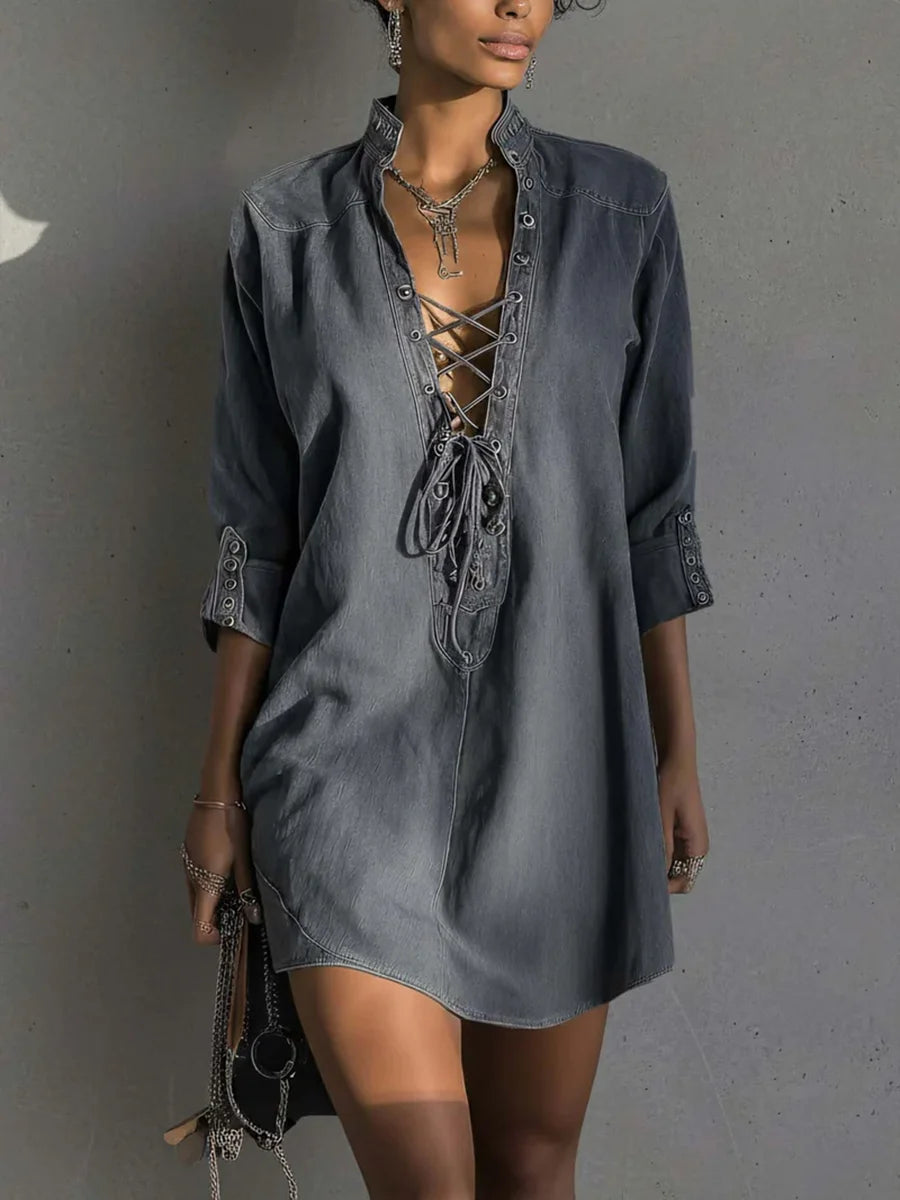 Vestido casual de ganga estiloso