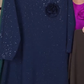 Vestido elegante com gola redonda