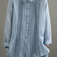Camisa de senhora em linho e algodão com detalhes em renda e aplicações