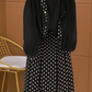 Vestido de menina às bolinhas + casaquinho de chiffon