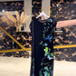 Novo vestido midi de chiffon com estampado de borboletas e manga curta