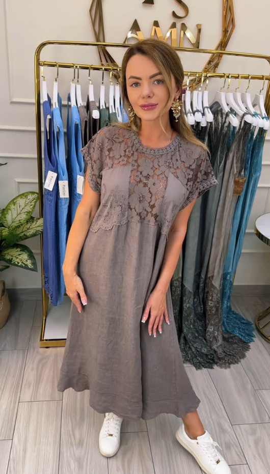Novo vestido elegante de renda para senhoras