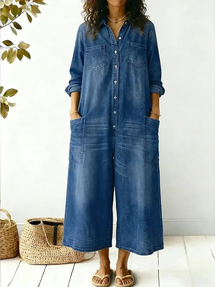 Macacão de mulher de algodão confortável e casual