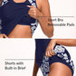 Biquíni Tankini com Calções – Conjunto de Duas Peças com Efeito Redutor de Medidas na Cintura e Bolsos em Estilo Desportivo