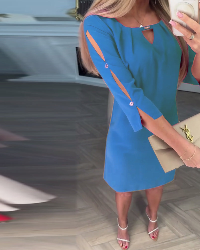 Vestido elegante de cor sólida