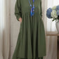 Vestido midi largo para mulher com bainha dupla