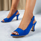 Sapatos de salto alto elegantes para mulher com tira no tornozelo