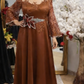 Vestido de noite com estampado floral 3D