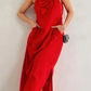 Vestido comprido de linho misto 2025
