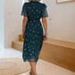 🔥 Elegante vestido de chiffon estampado com decote em V✨