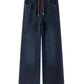 Calça casual de mulher em algodão stretch com cintura elástica