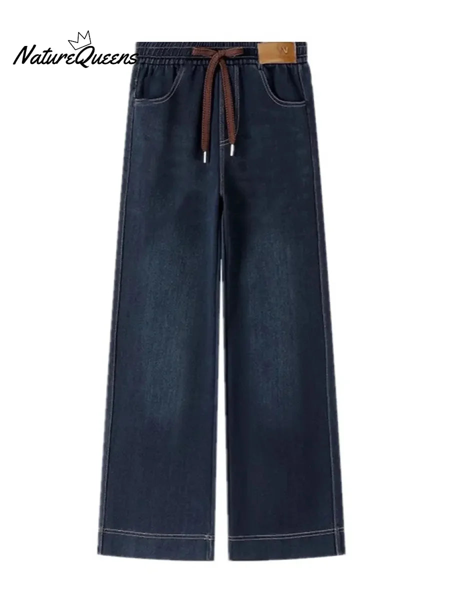 Calça casual de mulher em algodão stretch com cintura elástica