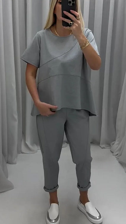 Blusas de senhora de manga curta e duas peças 2025