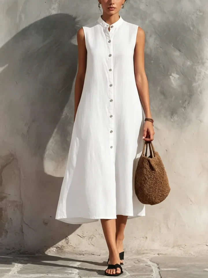 Vestido feminino simples sem mangas