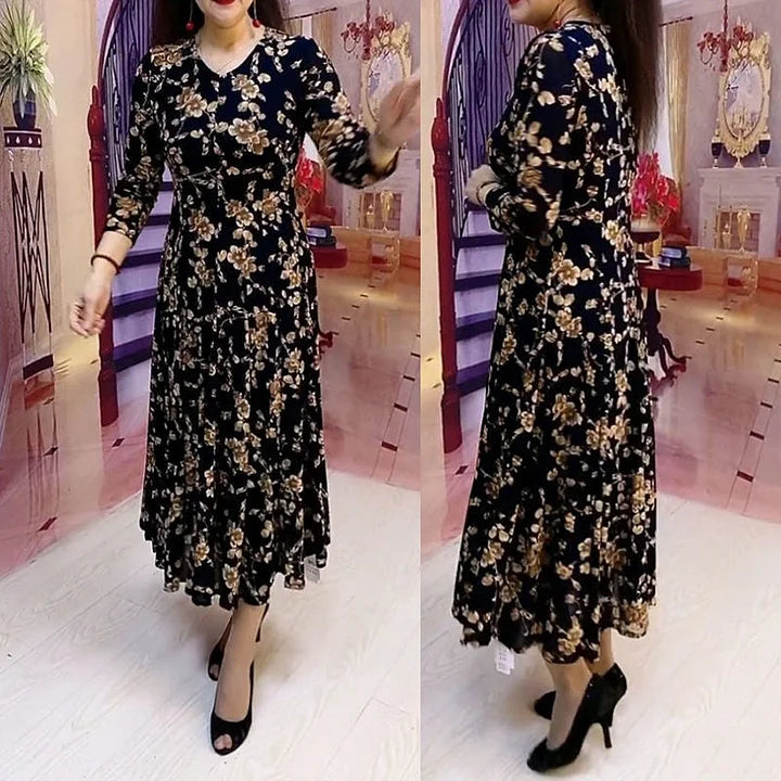 Vestido elegante com decote em V
