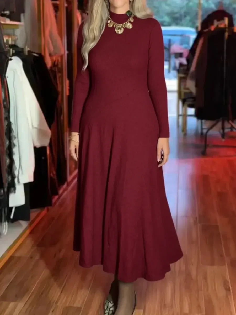 Vestido camisola de malha para mulher com corte justo