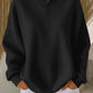 Sweatshirt casual para mulher com gola waffle