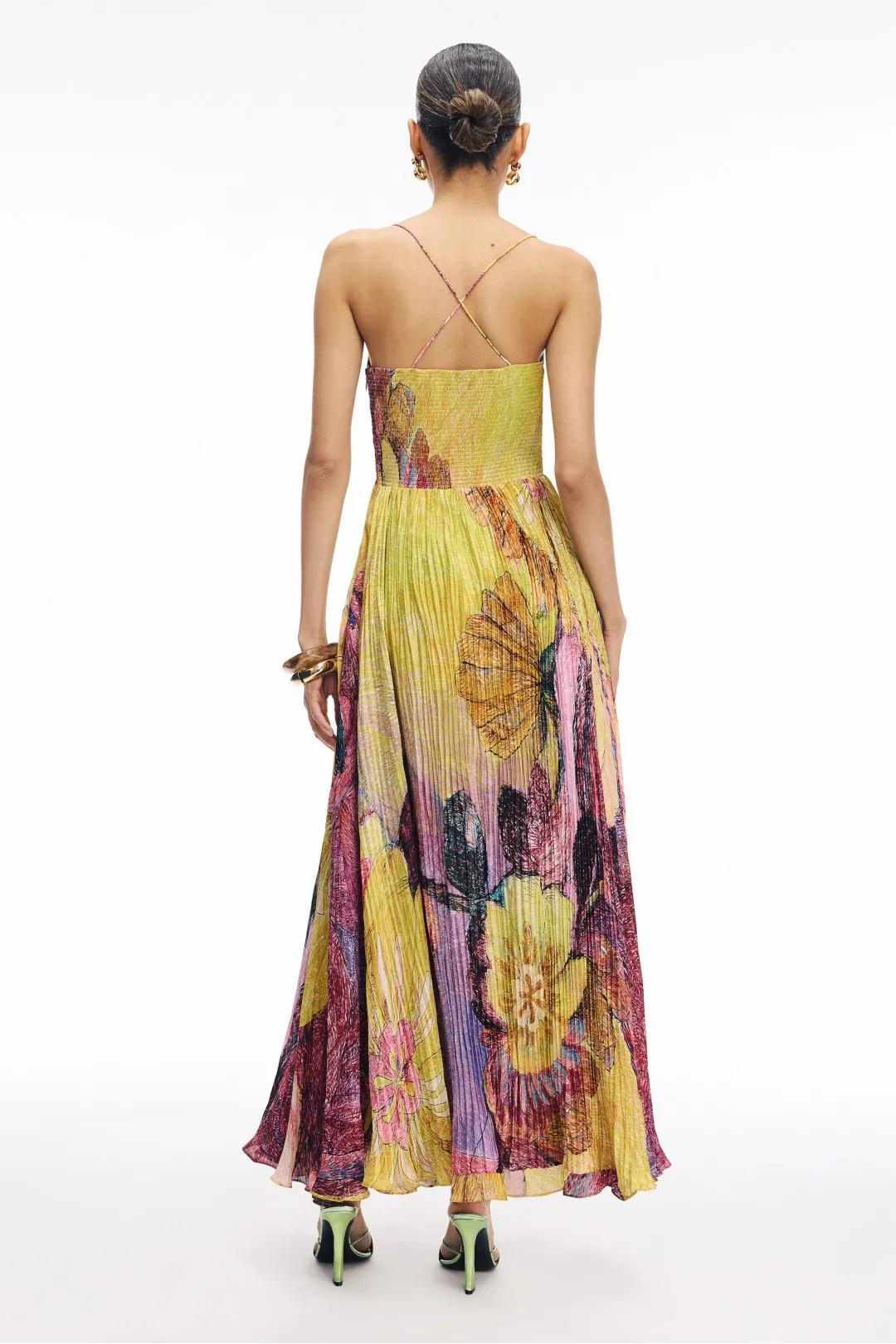 Vestido estampado de verão para menina com top tubinho