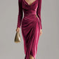 Vestido midi elegante em veludo