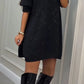 Vestido casual para mulher com gola redonda