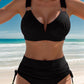 Biquíni de cintura alta de duas peças da moda feminina de verão