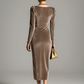 Vestido midi elegante em veludo