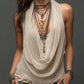 Conjunto de duas peças casual e sexy com camisola de alças em malha