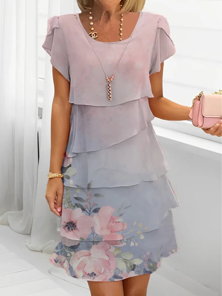 Vestido de chiffon multicamadas